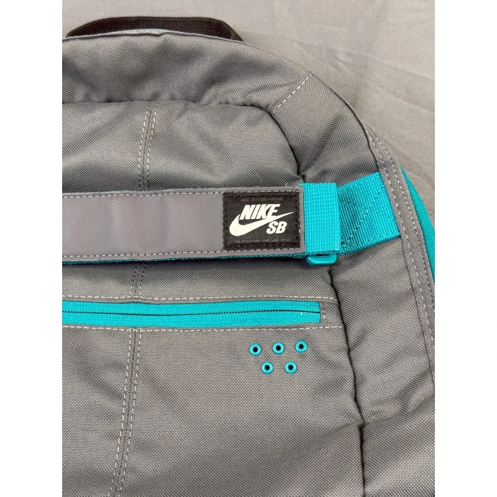 Nike SB Embarca Medium Backpack Grey Black Teal BA4686-010 Board Straps